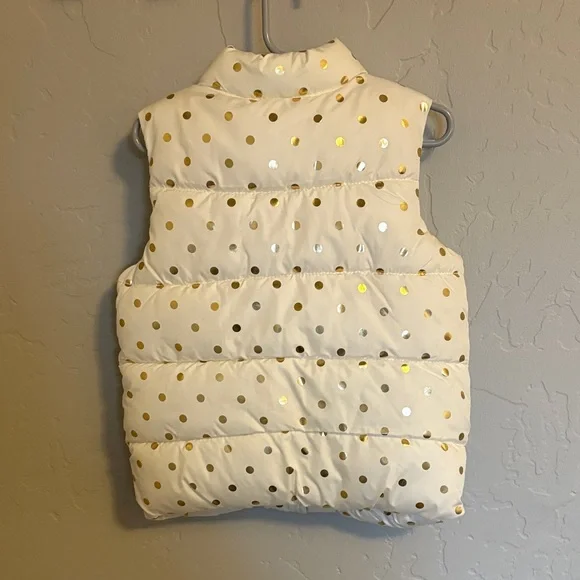 * 2 for $5 * Old Navy Kids Cream Vest with Gold Polka Dots - Picture 3 of 4